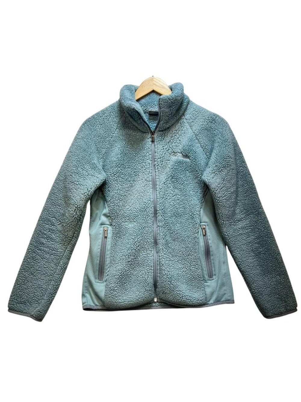 Columbia Women's Deep Pile Fleece Jacket Long Sleeve Size M Ice Blue Full Zip